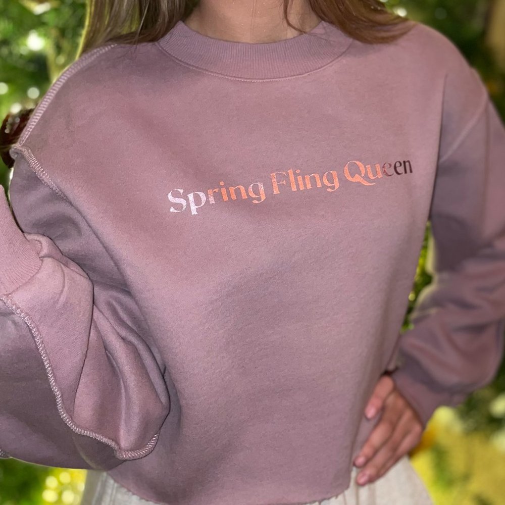 Mean Girls Crop Sweater "Spring Fling Queen"